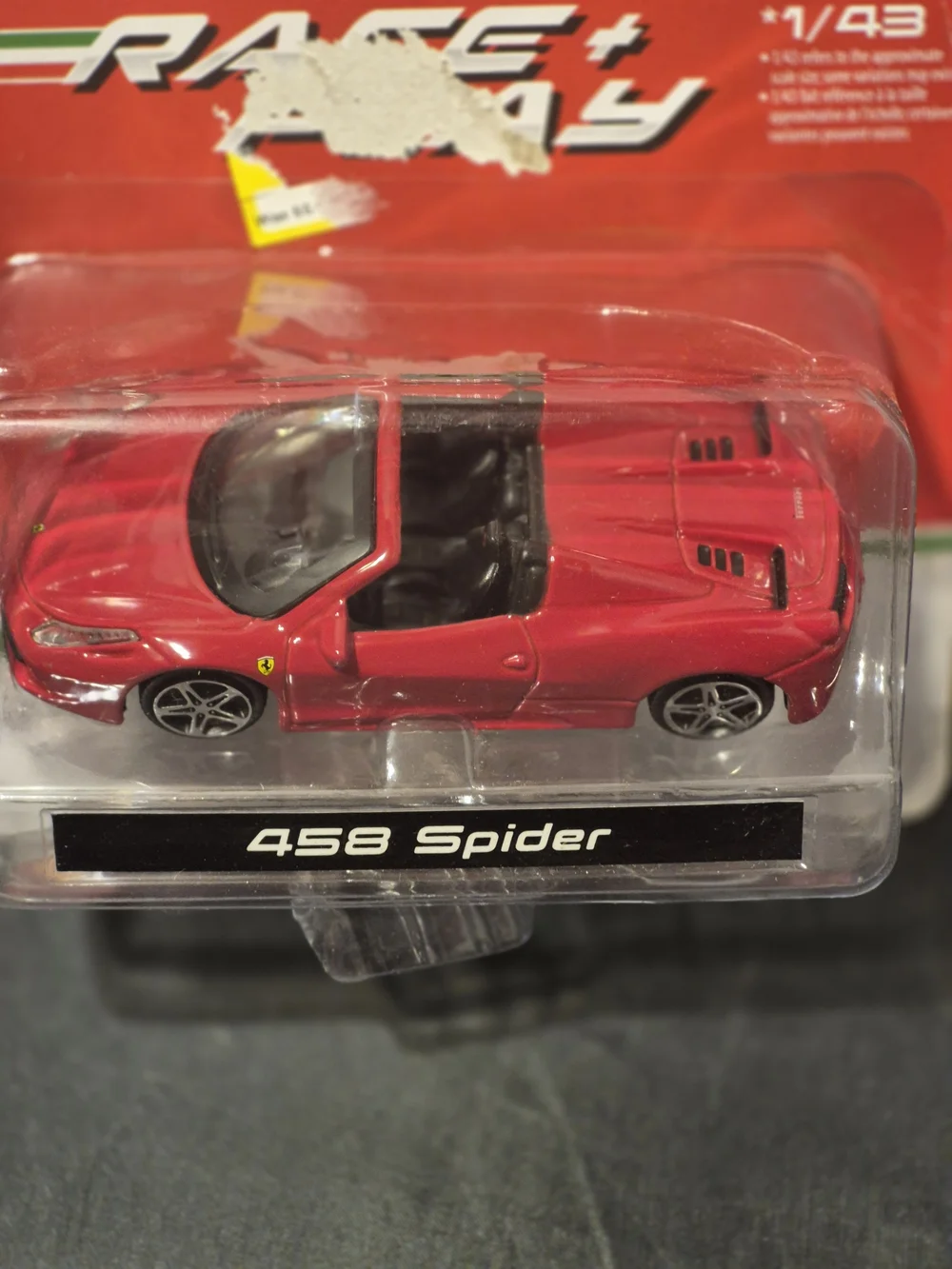 458 Spider Red Kids Die-Cast Toy Car Brand New